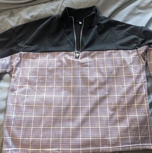 Plaid and black swrater